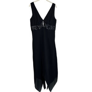 Signature by Robbie Bee Womens Cocktail Dress Sz 8 Black Sleeveless Rhinestones